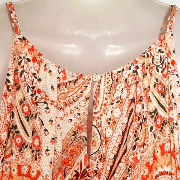 Old Navy Orange Paisley Lightweight Maxi Dress Size XL Summer Spring - Picture 5 of 9